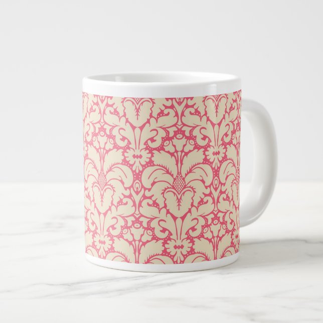 Caneca De Café Grande Estilo barroco damask background 2 (Frente Esquerda)