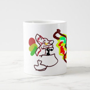 Caneca De Café Grande Estilo de outono de raposa latina