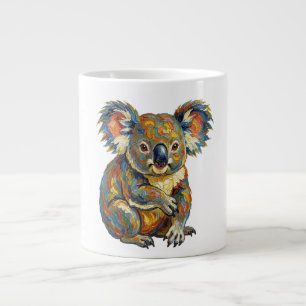 Caneca De Café Grande Estilo de pintura a óleo vibrante Koala Impasto co