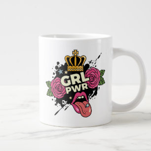 Caneca De Café Grande Estilo de Tatuagem de Energia Menina