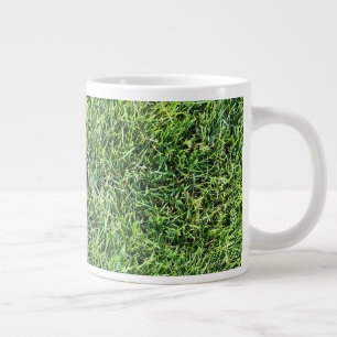 Caneca De Café Grande Estilo de textura real de grama verde engraçado di
