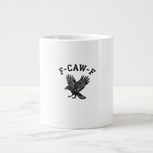 Caneca De Café Grande Estilo Estético de Corvo F-Caw-F Engraçado