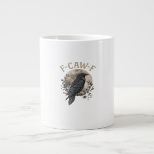 Caneca De Café Grande Estilo Gráfico Divertido de Ave F Caw F Raven