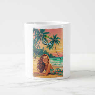 Caneca De Café Grande Estilo Vintage Havaiano Viagem Aloha do Havaí