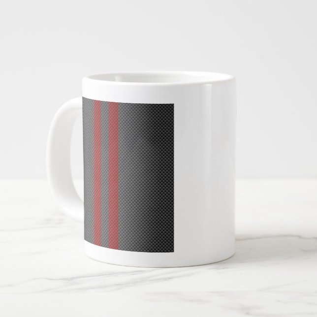 Caneca De Café Grande Estilos de Fibra de Carbono Vermelho Borgonha (Frente Esquerda)