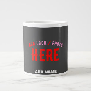 CANECA DE CAFÉ GRANDE ESTILOSO MODERNO PERSONALIZÁVEL CINZA VERIFICADO M