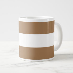 Caneca De Café Grande Estirpes Náuticas Brancas Modernas Luz Mocha Casta