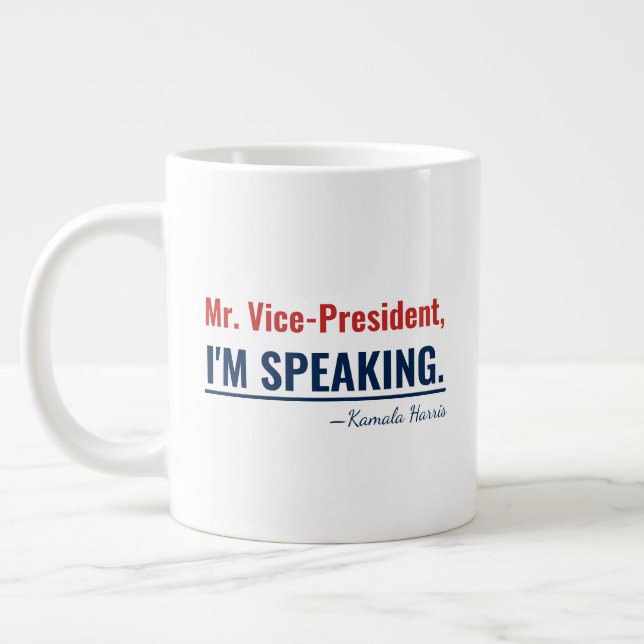 Caneca De Café Grande Estou falando com Kamala Harris Vice-presidente 20 (Esquerda)