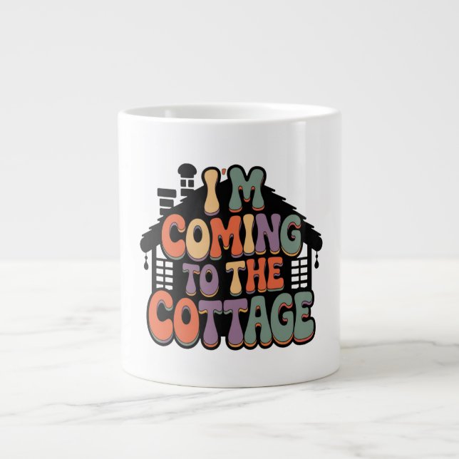 Caneca De Café Grande Estou indo para o Chalé (Frente)