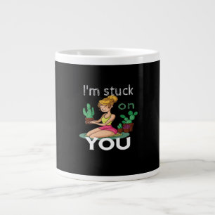 Caneca De Café Grande Estou Preso a Você Cacto Divertido de Jardinagem D