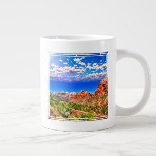 Caneca De Café Grande Estrada Através Do Parque Nacional De Zion