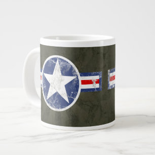 Caneca De Café Grande Estrela Patriótica do Corpo Aéreo do Exército V