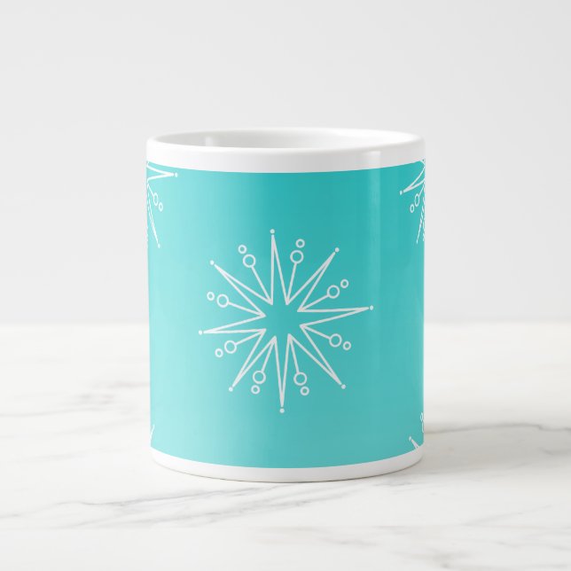 Caneca De Café Grande Estrelas de Natal incríveis Jumbo Mug, Aqua (Frente)
