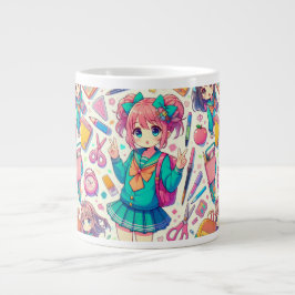 Caneca De Café Grande estudante de animação
