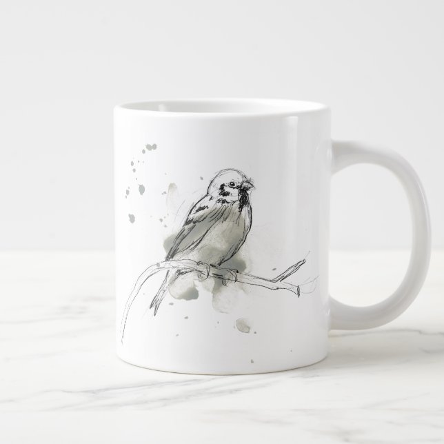Caneca De Café Grande Estudo de aves gesturais (Direita)