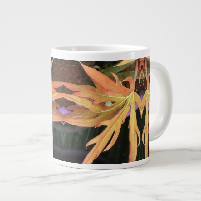 Caneca De Café Grande Estudo de Folha 2 (Frente Esquerda)