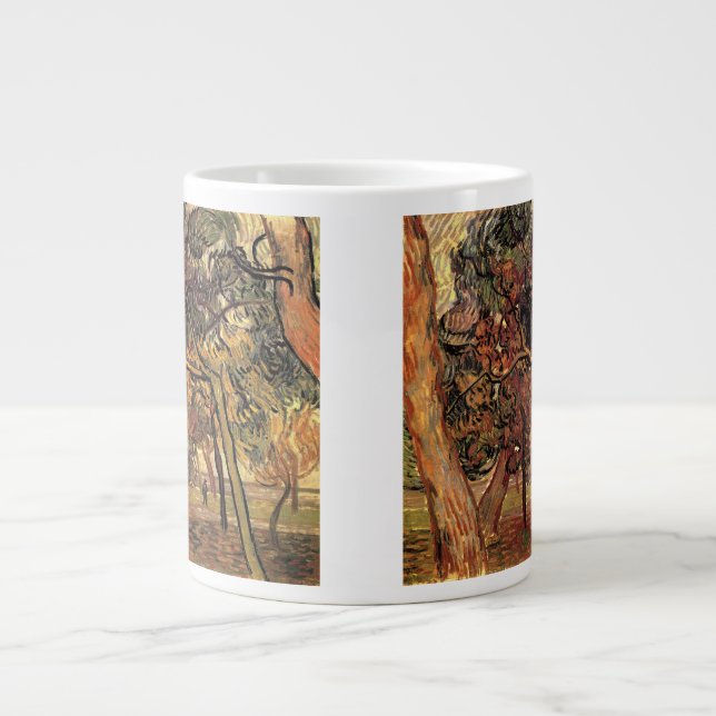Caneca De Café Grande Estudo de Pine Trees por Vincent van Gogh (Frente)