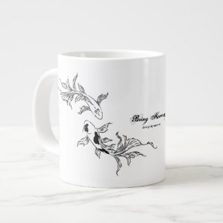 Caneca De Café Grande Eternal Flow Koi Art