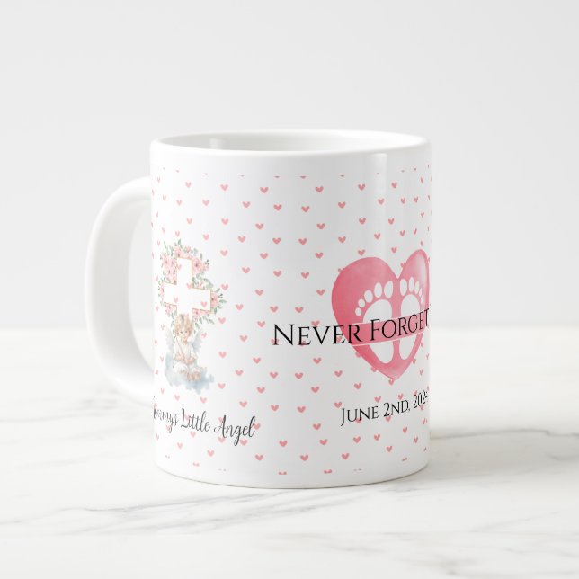 Caneca De Café Grande Eternal Hearts-Angel Baby Memorial Foto Mug 20oz (Frente Esquerda)