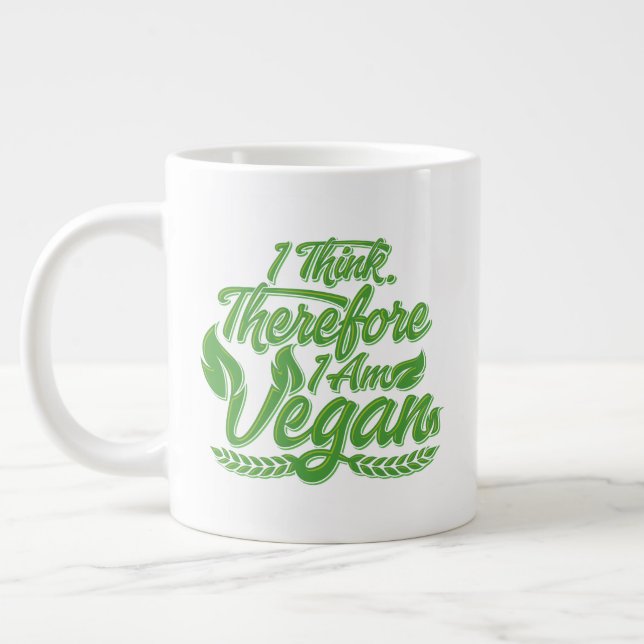 Caneca De Café Grande Eu Acho, Por Isso Sou Vegan (Esquerda)