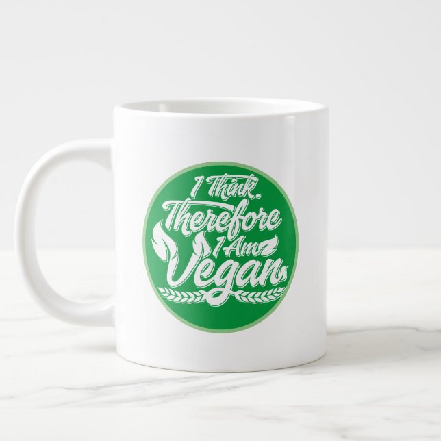 Caneca De Café Grande Eu Acho, Por Isso Sou Vegan (Esquerda)