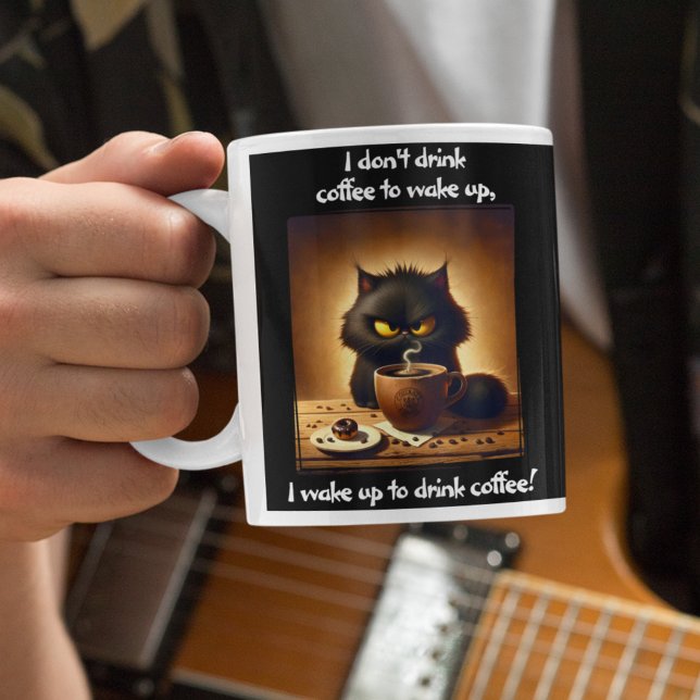 Caneca De Café Grande Eu Acordar para beber café (Criador carregado)