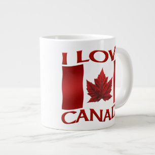 Caneca De Café Grande Eu adoro a Copa do Canadá de café / Copa Canadá