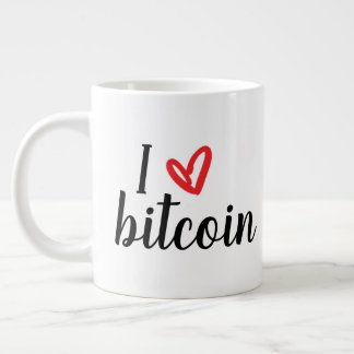 Caneca De Café Grande Eu adoro bitcoin