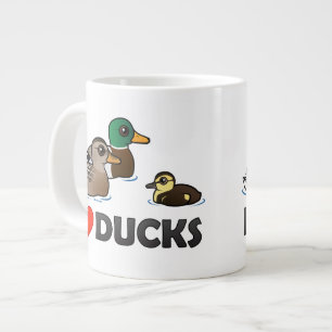 Caneca De Café Grande Eu Adoro Patos