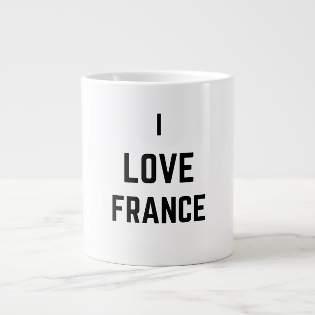 CANECA DE CAFÉ GRANDE EU AMO A FRANÇA (Frente)