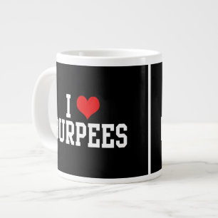 Caneca De Café Grande Eu Amo Burpees, Malhação