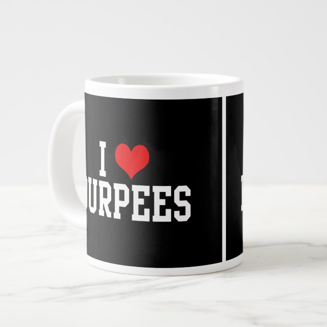 Caneca De Café Grande Eu Amo Burpees, Malhação (Frente Esquerda)