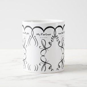Caneca De Café Grande Eu amo meu parceiro • Você é minha casa