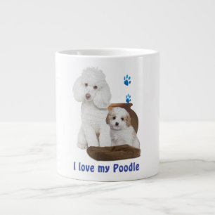 Caneca De Café Grande Eu amo meu poodle