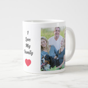 Caneca De Café Grande Eu Amo Minha Foto Personalizada Da Família