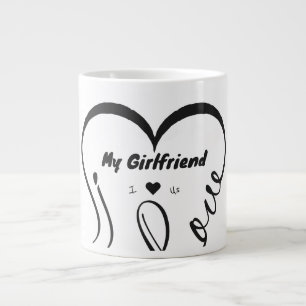 Caneca De Café Grande Eu Amo Minha Namorada - Eu ♥ Nós