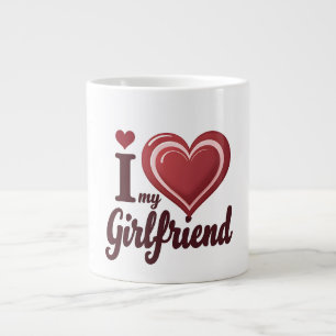 Caneca De Café Grande Eu Amo Minha Namorada Personalizado