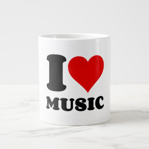 CANECA DE CAFÉ GRANDE EU AMO MÚSICA
