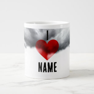 Caneca De Café Grande Eu Amo Nome Personalizado