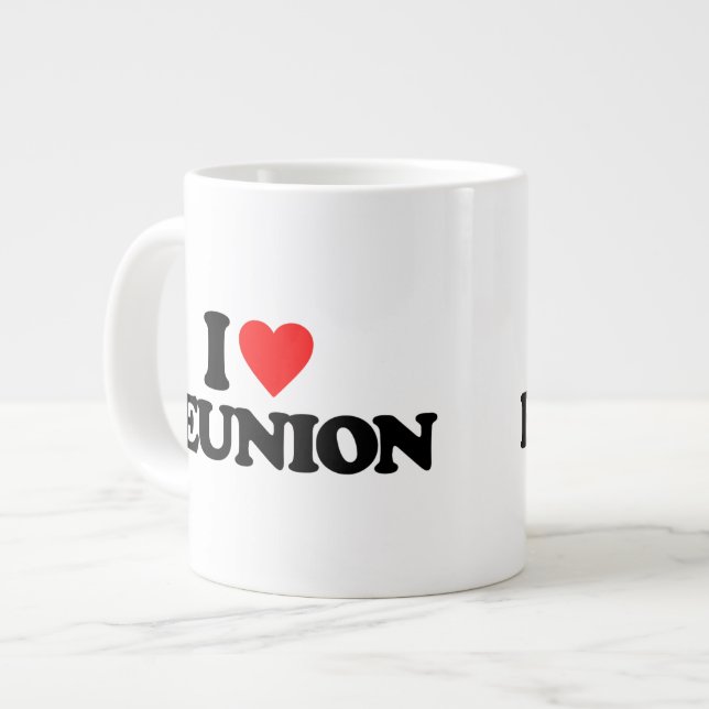 CANECA DE CAFÉ GRANDE EU AMO REUNIÃO (Frente Esquerda)