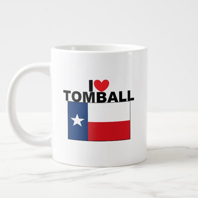 Caneca De Café Grande Eu Amo Tomball, TX (Esquerda)