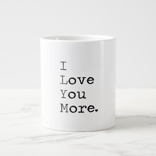 Caneca De Café Grande Eu Amo Você Mais Design Minimo de Amor (Frente)