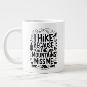 Caneca De Café Grande Eu caminho porque as montanhas me perdem Citação