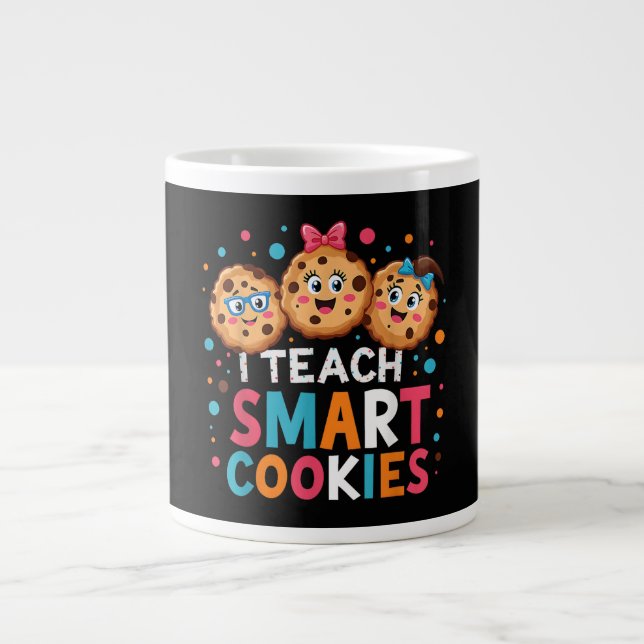 Caneca De Café Grande Eu Ensino Biscoitos Inteligentes De Volta à Escola (Frente)