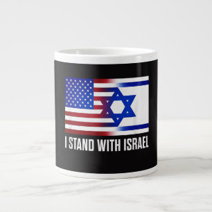 Caneca De Café Grande Eu Estou com Israel Patriótico