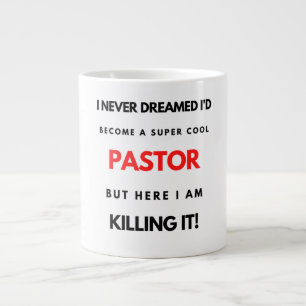 Caneca De Café Grande Eu nunca sonhei que me tornaria um Pastor super Le