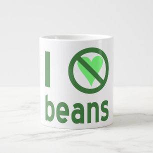 Caneca De Café Grande Eu Odeio Feijão Texto Verde