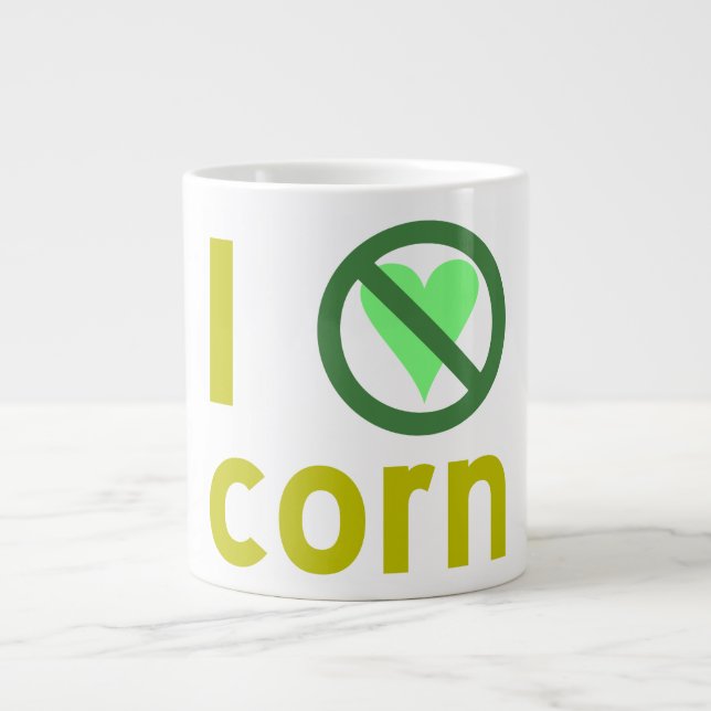 Caneca De Café Grande Eu Odeio Milho (Frente)