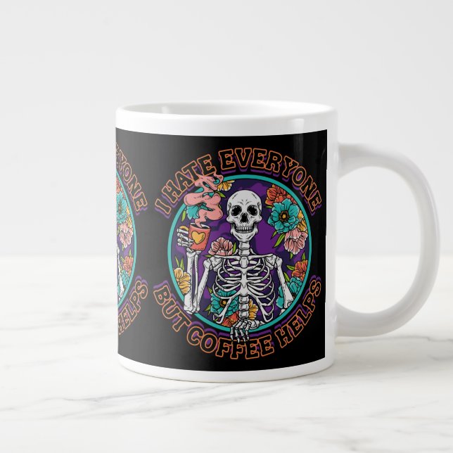 Caneca De Café Grande Eu Odeio Todo Mundo Café Ajuda Presentes para Aman (Direita)