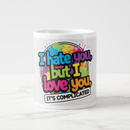 Caneca De Café Grande Eu Odeio Você Mas Eu Amo Você Adesivo